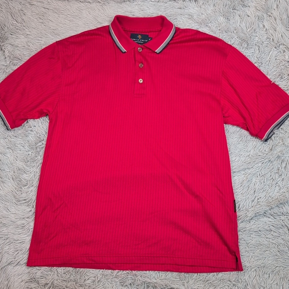 Turtle Creek Shirt Mens XL Red Polo Golf Preppy Smart Wool Blend Comfort Casual